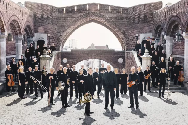 Gruppbild på Helsingborgs symfoniorkester. Foto.
