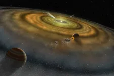 Illustration som föreställer ett planetsystem.