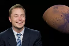Elon Musk och en planet. Foto.