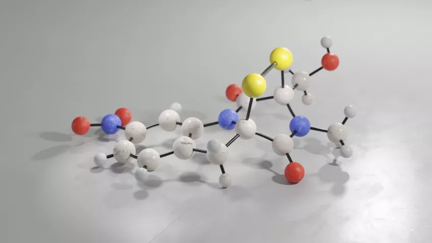 Modell av molekyl.