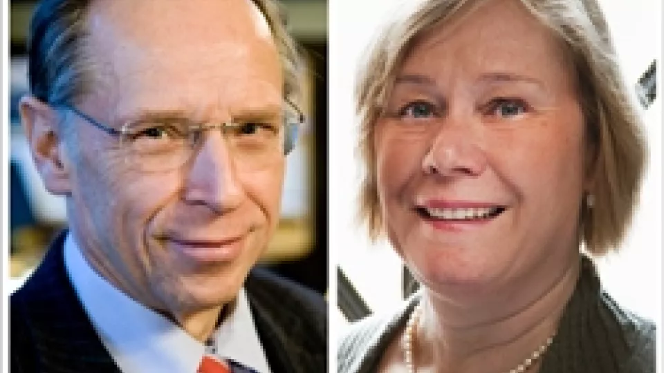 Rektor Per Eriksson och prorektor Eva Wiberg