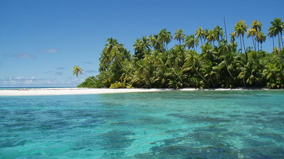 Bild på en atoll vid Chagos. Foto: Anne Sheppard/University of Warwick/Wikimedia