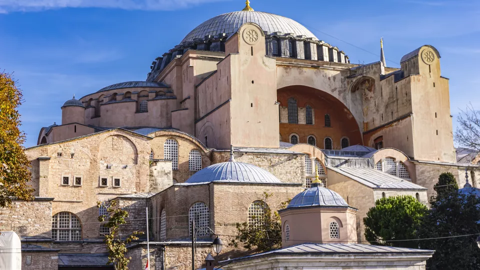 Bild som föreställer byggnaden Hagia Sophia i Turket