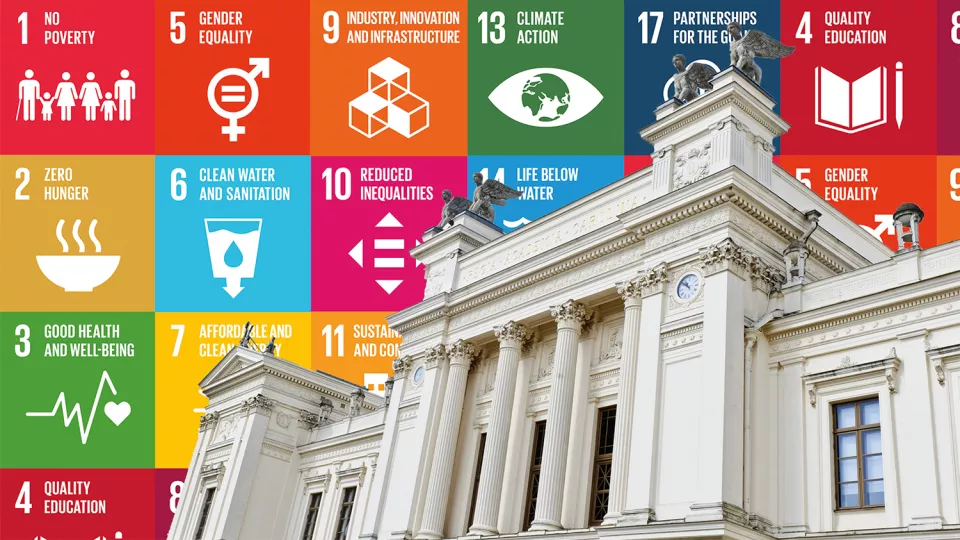 Universitetshuset och Agenda 2030-målen.