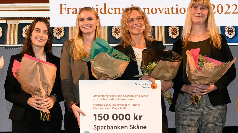 vinnarna i anställdkategorin Jennie Karlsson, Freja Sahlin, Kristina Lång och Ida Arvidsson. Foto: Michael de Rooy 