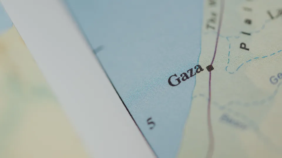 Karta över Gaza. Foto. 