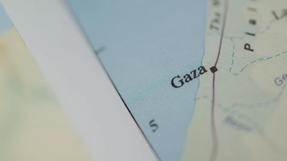Karta över Gaza. Foto. 