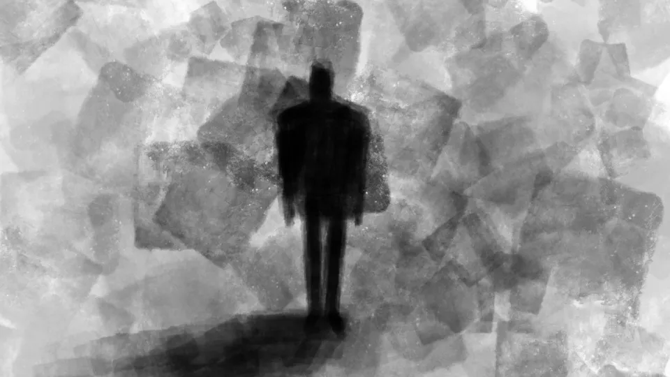 svart-vit illustration av en person. illustration