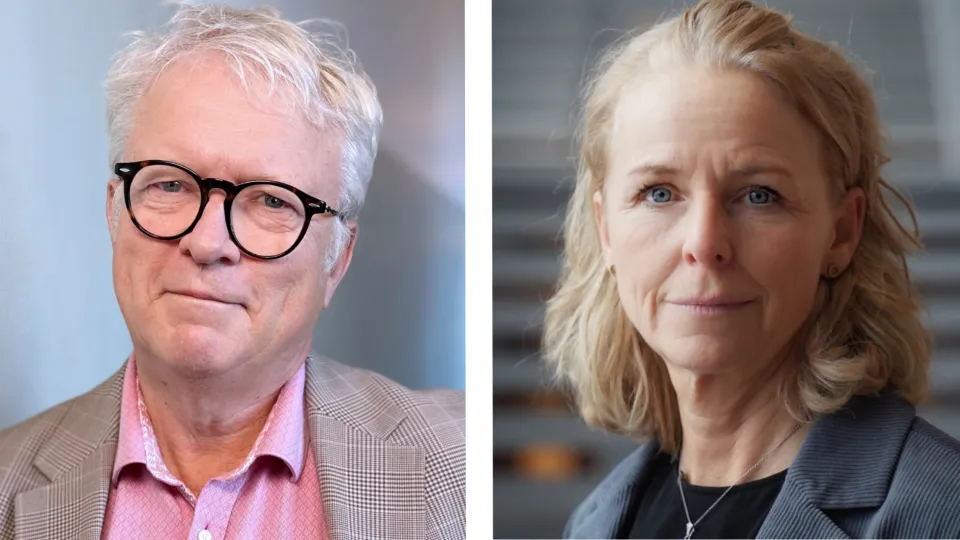 Stefan Jovinge, forskningschef Skånes universitetssjukhus och Maria Björkqvist, dekan vid Medicinska fakulteten, Lunds universitet. Foto: SUS/Agata Garpenlind