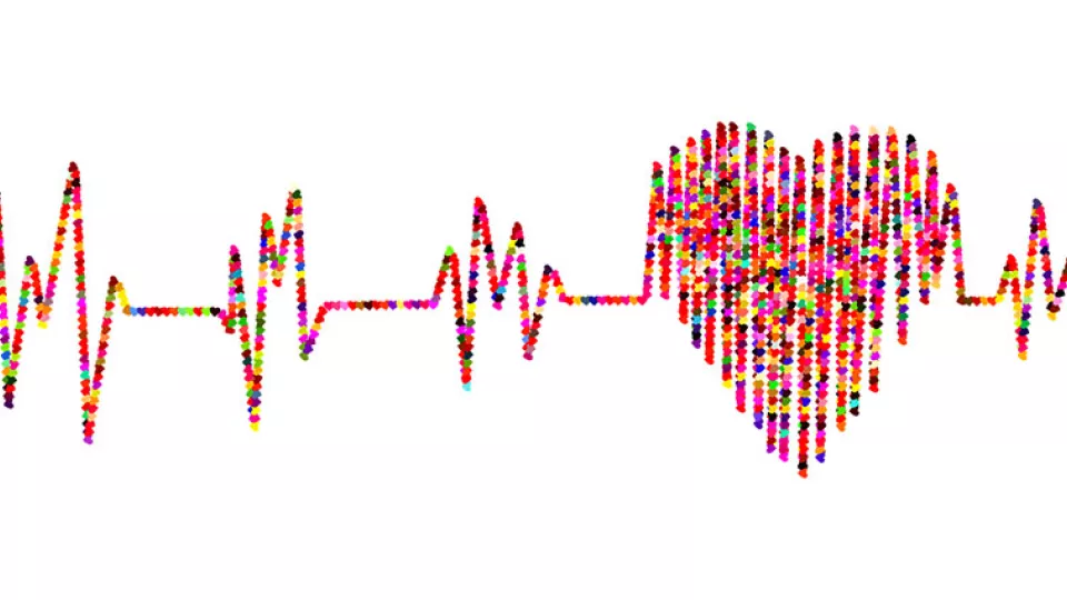 bild på ett elektrocardiogram format som ett hjärta