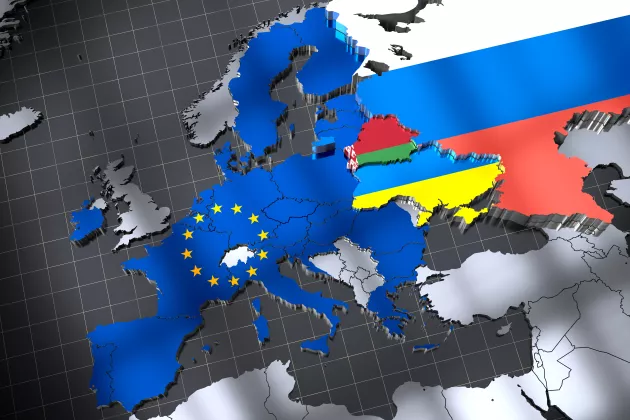 karta över europa med Ukraina i fokus