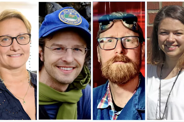 Porträttbilder på de fyra forskarna