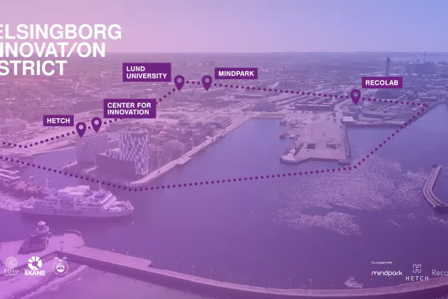 Karta över innovationsdistriktet i Helsingborg