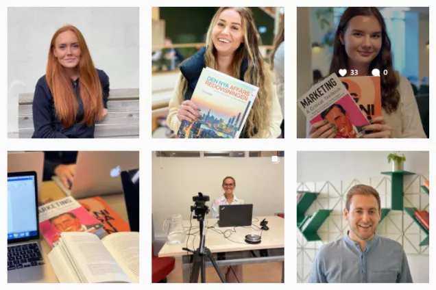 Nio bilder från flödet på instagram. Foto.