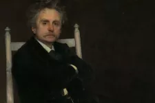 Målning porträtt Edvard Grieg. Foto.