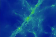 Datorsimulering av bildandet av en galax.