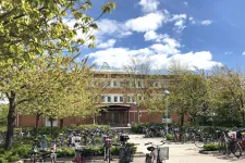 Grönskande vår framför Holger Crafoords ekonomicentrum