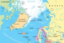 karta som bland annat visar Grönland