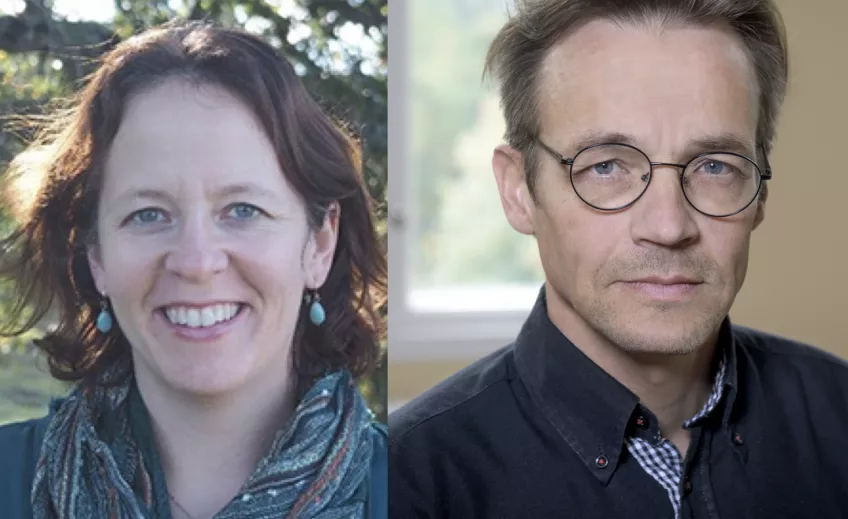 Klimatforskarna Kimberly Nicholas (vä) och Markku Rummukainen (hö). Bilder: Lunds universitet