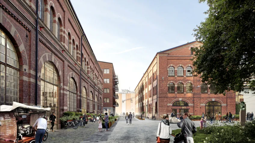 Visionsbild av stadsmiljö.