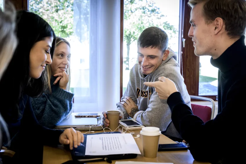 Studenter som pluggar tillsammans. Foto.