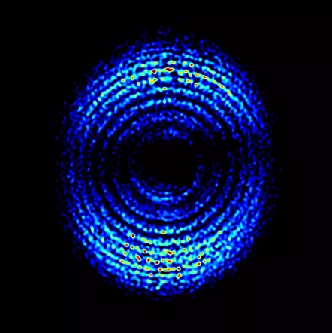En elektron som skvalpar runt i ett laserfält, fångad med attosekundpulser. 
