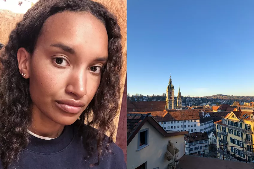 Politices magister-studenten Isabelle har valt att stanna sin termin ut i Schweiz som nu börjar lätta på restriktionerna. Bild: privat 